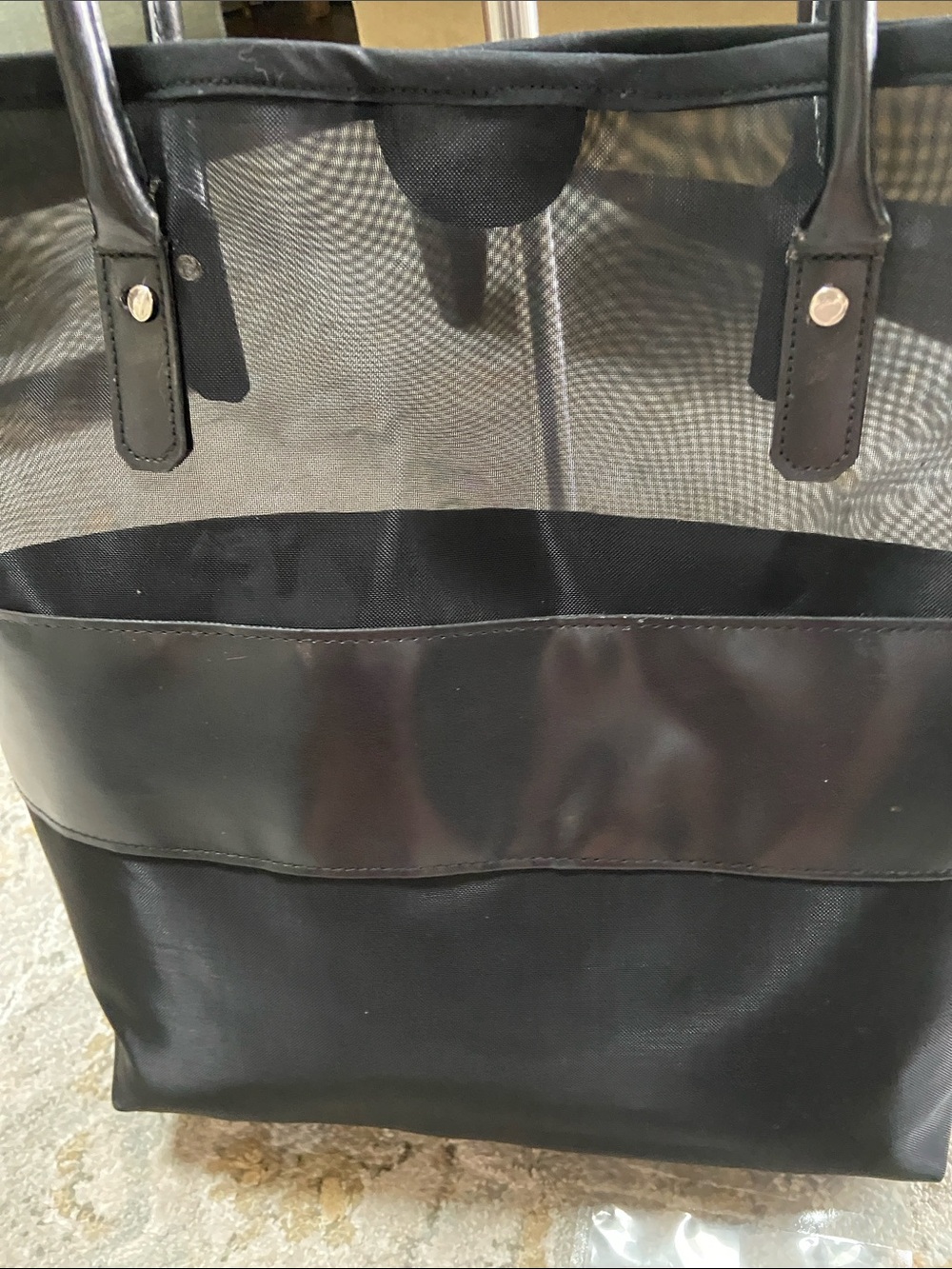 Burberry Fragrance Black Lined Mesh Tote Bag - Picture 2 of 10